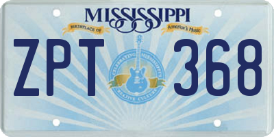 MS license plate ZPT368