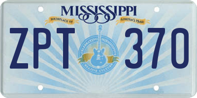 MS license plate ZPT370