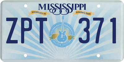 MS license plate ZPT371