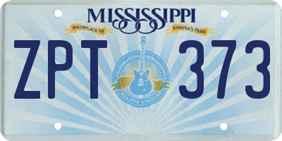 MS license plate ZPT373
