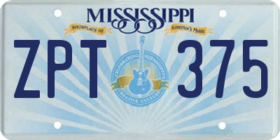 MS license plate ZPT375