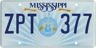 MS license plate ZPT377