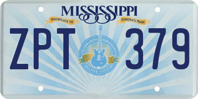 MS license plate ZPT379