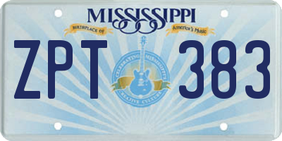 MS license plate ZPT383