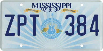 MS license plate ZPT384