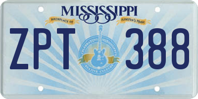 MS license plate ZPT388