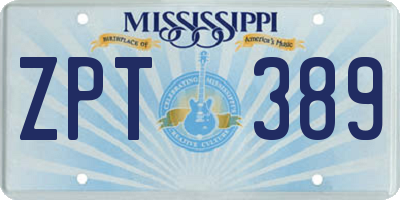 MS license plate ZPT389
