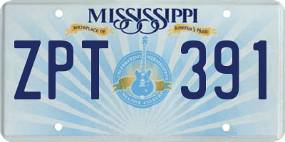 MS license plate ZPT391