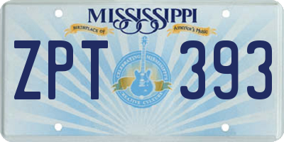 MS license plate ZPT393