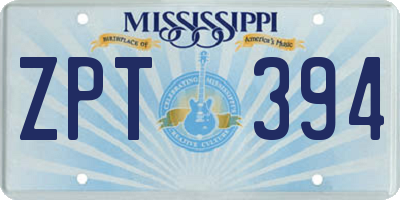 MS license plate ZPT394