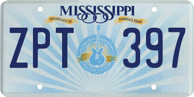 MS license plate ZPT397
