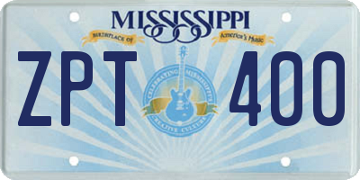 MS license plate ZPT400