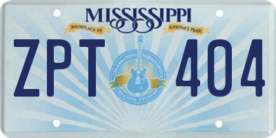 MS license plate ZPT404
