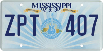 MS license plate ZPT407