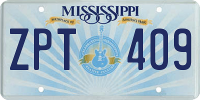 MS license plate ZPT409