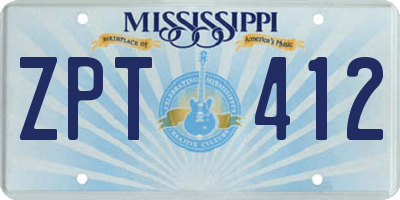 MS license plate ZPT412