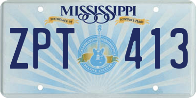 MS license plate ZPT413