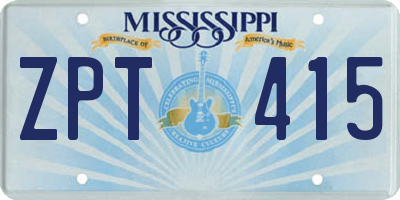 MS license plate ZPT415