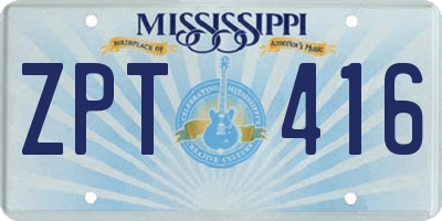 MS license plate ZPT416
