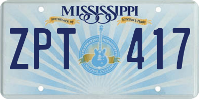 MS license plate ZPT417