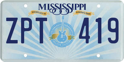 MS license plate ZPT419