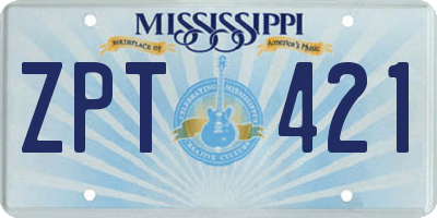 MS license plate ZPT421