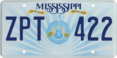 MS license plate ZPT422