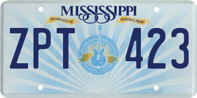 MS license plate ZPT423