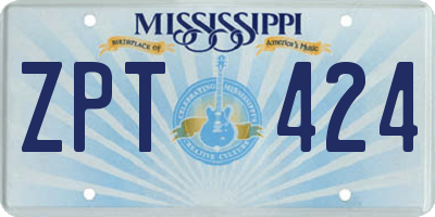 MS license plate ZPT424