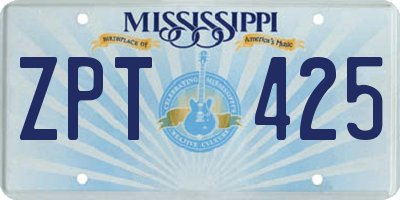 MS license plate ZPT425