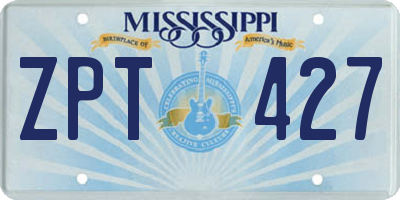 MS license plate ZPT427