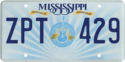 MS license plate ZPT429
