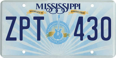 MS license plate ZPT430
