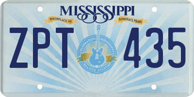 MS license plate ZPT435