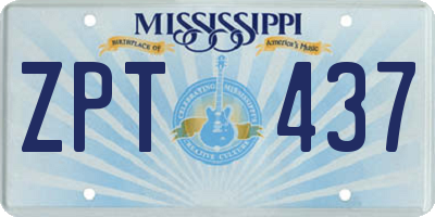 MS license plate ZPT437