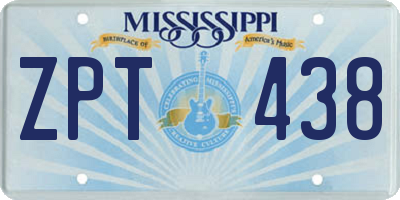 MS license plate ZPT438