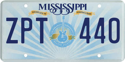 MS license plate ZPT440