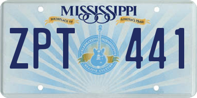 MS license plate ZPT441