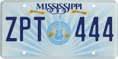 MS license plate ZPT444