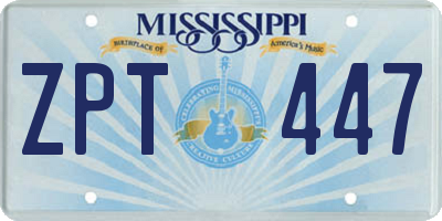 MS license plate ZPT447