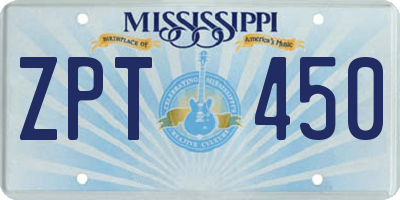 MS license plate ZPT450