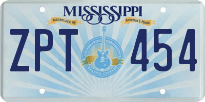 MS license plate ZPT454