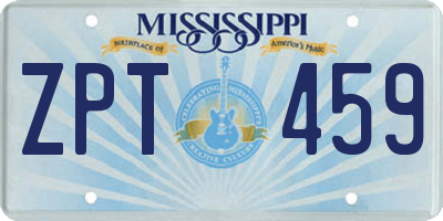 MS license plate ZPT459