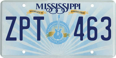 MS license plate ZPT463