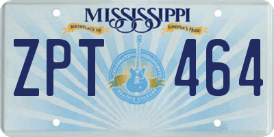 MS license plate ZPT464