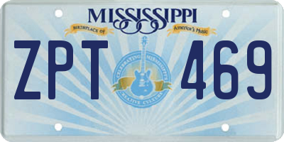 MS license plate ZPT469