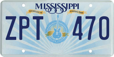 MS license plate ZPT470