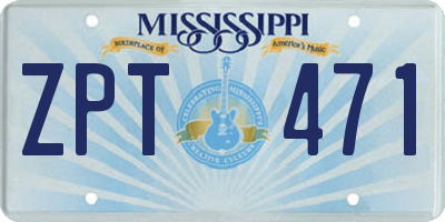 MS license plate ZPT471