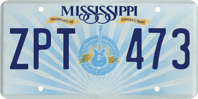 MS license plate ZPT473