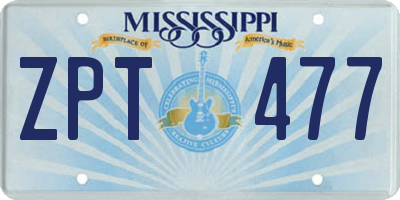 MS license plate ZPT477